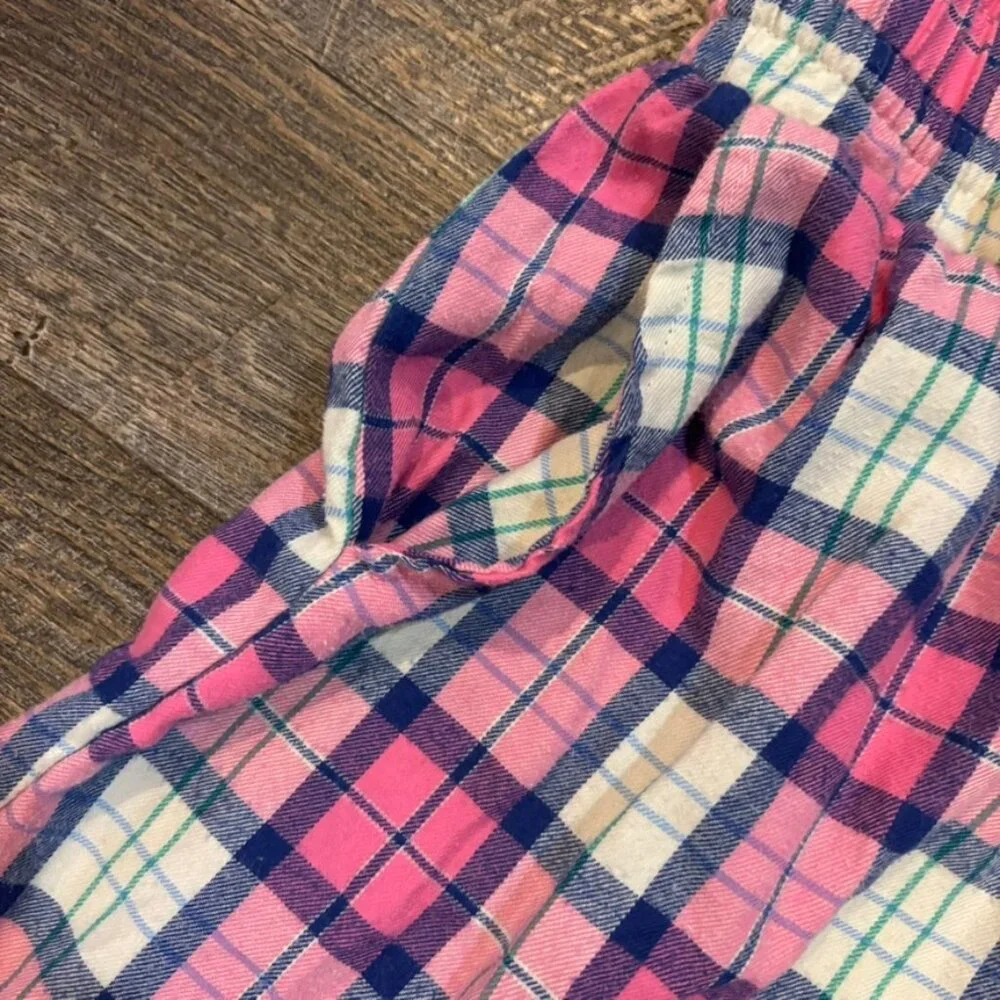 American Tall Womens Pajama Pants Pink Plaid Joggers Size Medium Tall MT - Picture 4 of 6